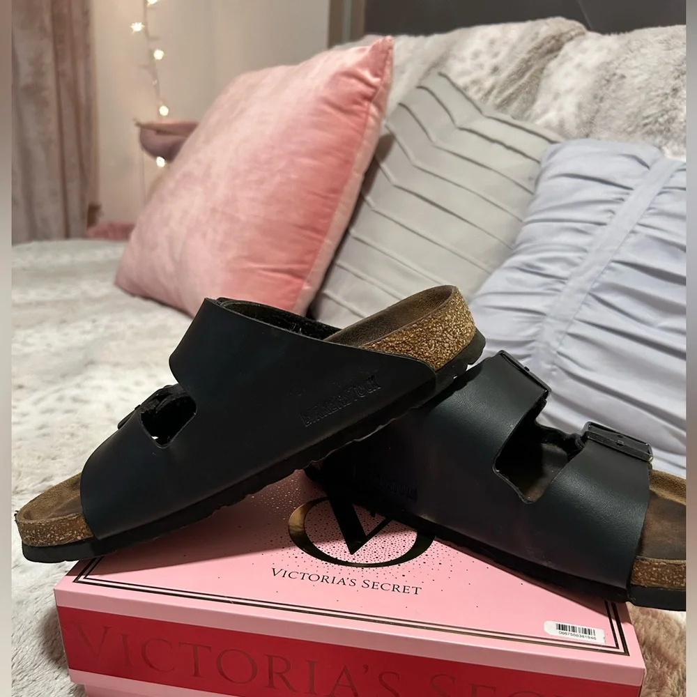 Birkenstock Black Arizona Two-Strap Sandals